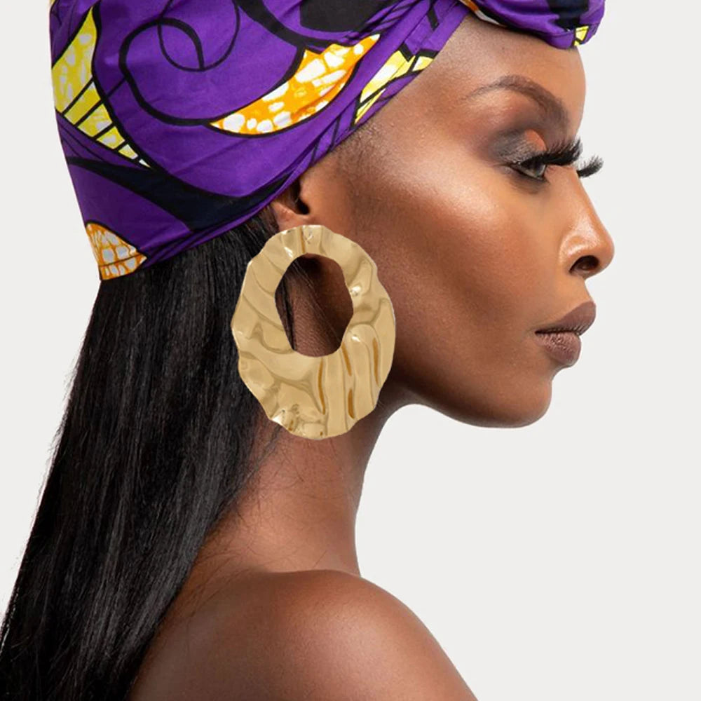 Hoop Earring For Women Gold Color Stud Big Pendant dangle Drop  Earrings