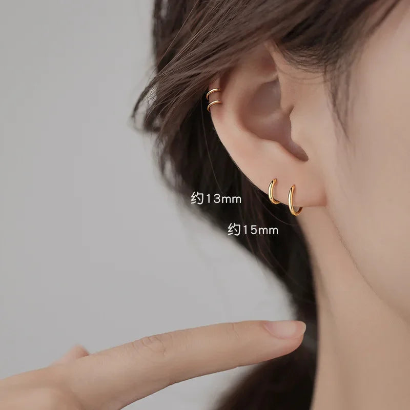 925 Sterling Silver Gold hoop Earring Creative Hot Sexy Jewelry For Women Gift Customized