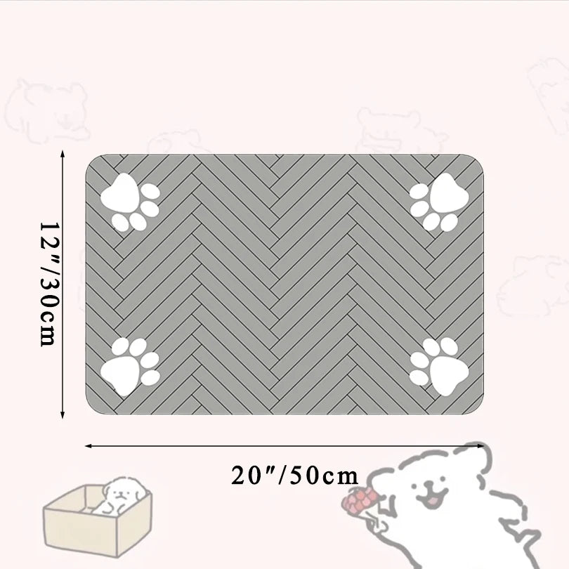Pet Feeding Dropshipping Pet Placemat for Food and Water Bowl, with Waterproof Rubber Backing, Quick Dry Water Mat for Dog Cat