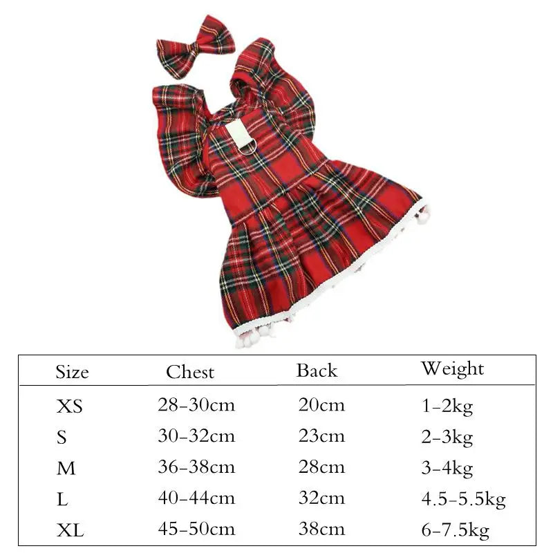 Pet Dresses Pet Cat Dress Clothes Christmas Dog Dress Dog Slip Dress ，Coat Dress Red Skirt Costume Pet Cat Warm Dress Bow Skirt Pet Costume