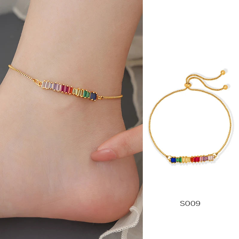Anklets For Women Stainless Steel 18K Gold Plated High Quality No Tarnish Women's Ankle Bracelets Foot Chains Luxury Ankle Strap