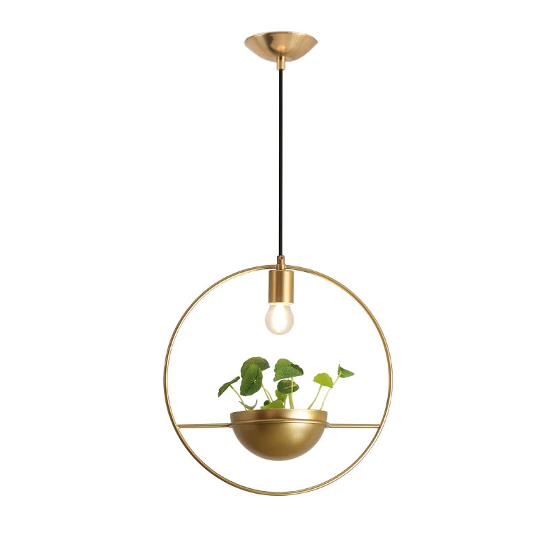 Modern Plant pendent  lamp Nordic Designer Copper pendant lights home decor  living room dining room coffee shop light