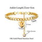 Anklet For Women Gold Color Stainless Steel Cuban Link Ankle Bracelets Summer 2024 Fashion Leg Chain Beach Foot Jewelry Ancklets