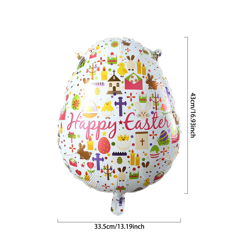 Easter Bunny Carrot Egg Foil Balloon Broken-shell Chicken Long eared Rabbit 4D Standing Balloon Happy Easter Party Deco Kid Gift