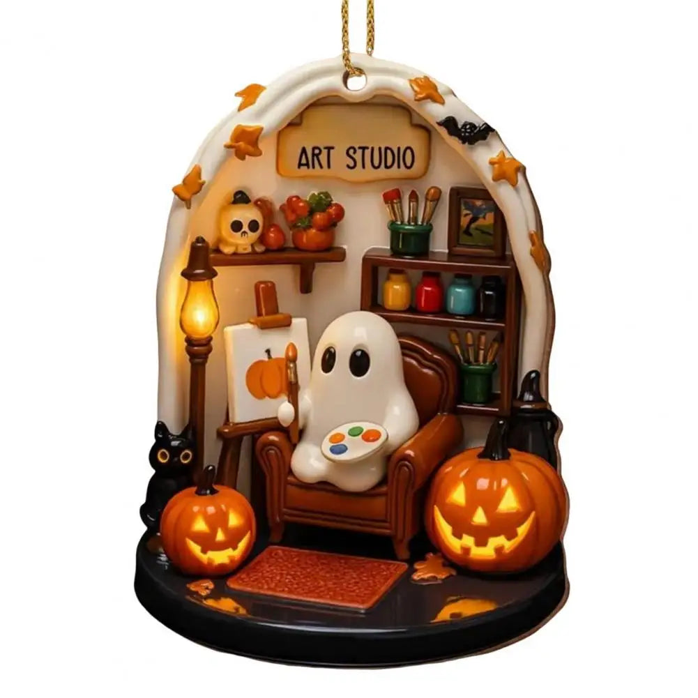 Adorable Halloween Decorations Ghost Scene Decor Spooky Halloween Ghost Ornaments for Indoor Home Decor Acrylic for Reading