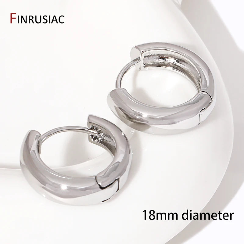 New Trendy Real Gold Plated Round Hoop Earrings For Women Girls Ladies Big Hoops Gold Circle Ring Earrings Party Gift