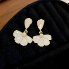 Drop Oil Flower Earrings for Women Elegant Sweet Design Sense High Quality Drop Earrings Simple Charms Jewelry Wholesale
