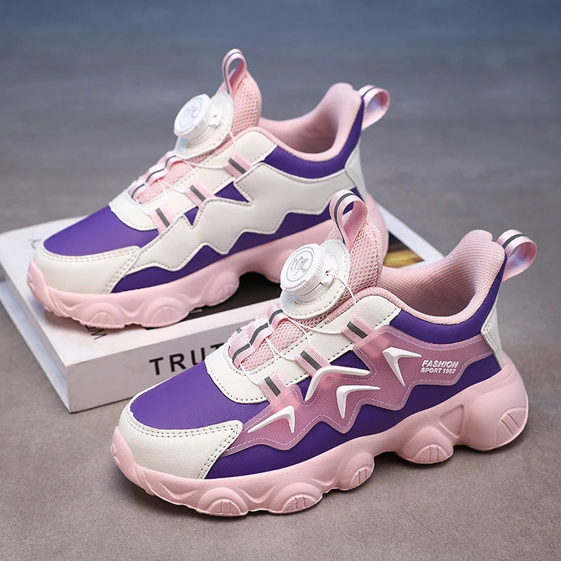 Children Shoes Luxury Origin Girls Sneaker Autumn Luxury PU Leather Platform Kids Casual Sneaker Girls Sports Shoes Size 29-38