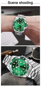 Fashion Watch Casual Clock Montre Homme Business Men Quartz Watch Calendar Green Water Wok Ghost Sport Men Wristwatch