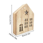 Christmas Wooden House Decor Creative House Shape Light Up Hanging Ornament Christmas Party Supplies Indoor Home Decoration