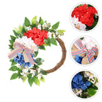 Patriotic Independence Day 4Th Of July Decoration Artificial Flower Pendant Front Door Hanging For Holiday Party Home Decoration