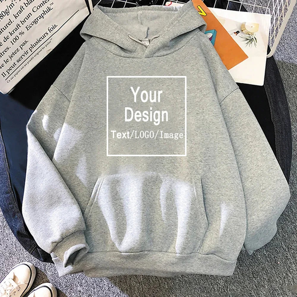 Hoody  women's hoodies DIY Your Design Text/LOGO/Image Casual Streetwear Women Oversized Sweatshirt Couple Clothes Sudaderas Para Mujer Pullovers