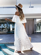 Summer White Dress For Woman 2025 Trendy Casual Beachwear Cover-ups Outfits New Boho Hippie Chic Long Maxi Dresses Elegant Party