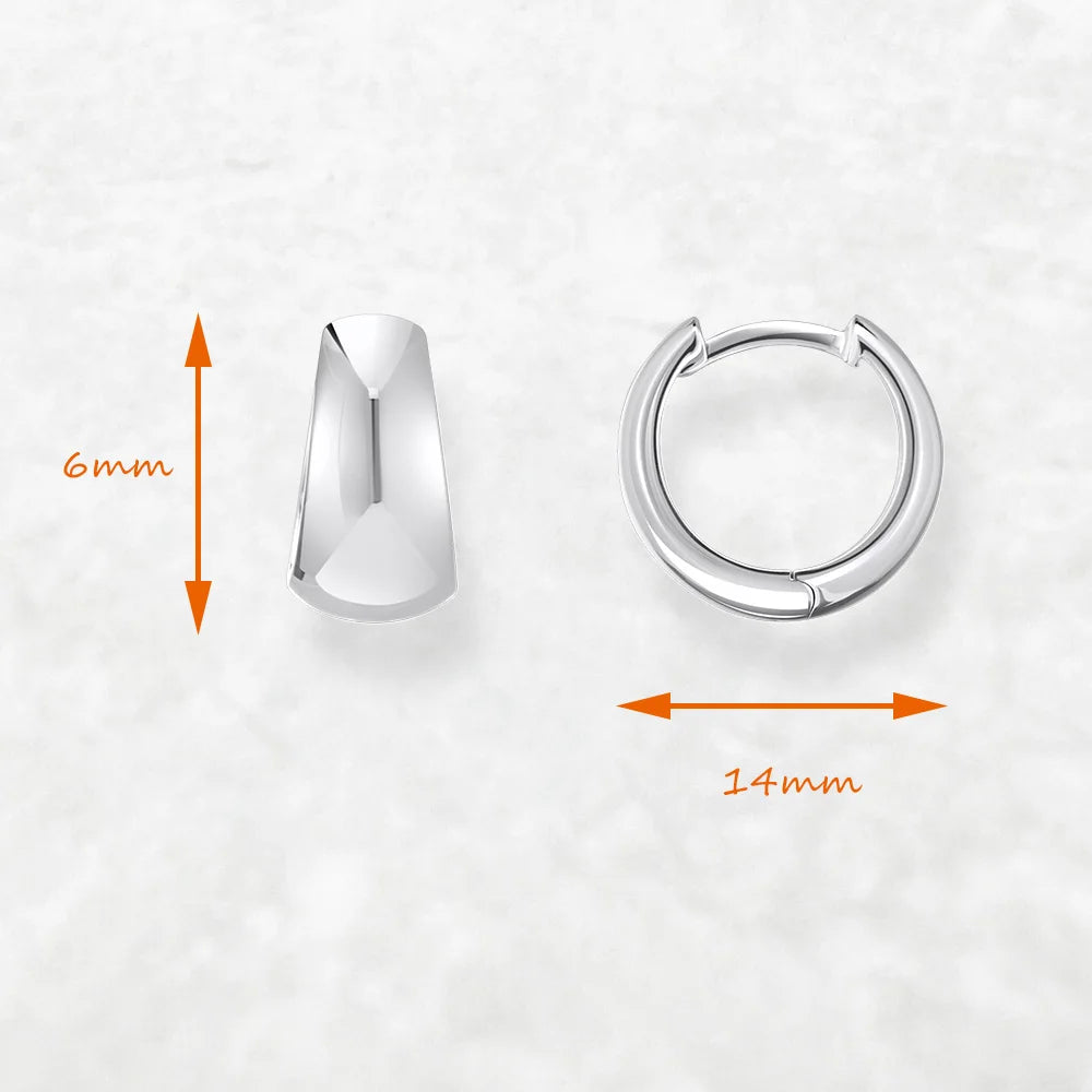 Hoop Earring Elegant Chunky Design Europe Fine Jewerly For Women Men Vintage Gift In Real 925 Sterling Silver