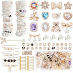 65pcs Shoe Charms for Sneakers Accessories,Safety Pin and Brooch,Junk sock pendants,Jibbitz charms for crocs,DIY Shoe Lace Charm