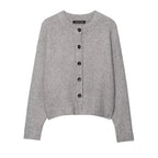 Women's Sweater 2025 New Soft Knit Jacket Casual Fashion Women's Single-Breasted Short Top