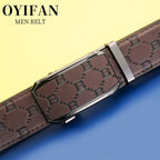 Fashion Designer Belt Men Automatic Buckle Belt Genuine Leather Belt Personalised Printed Strap Casual Business Men's Belt