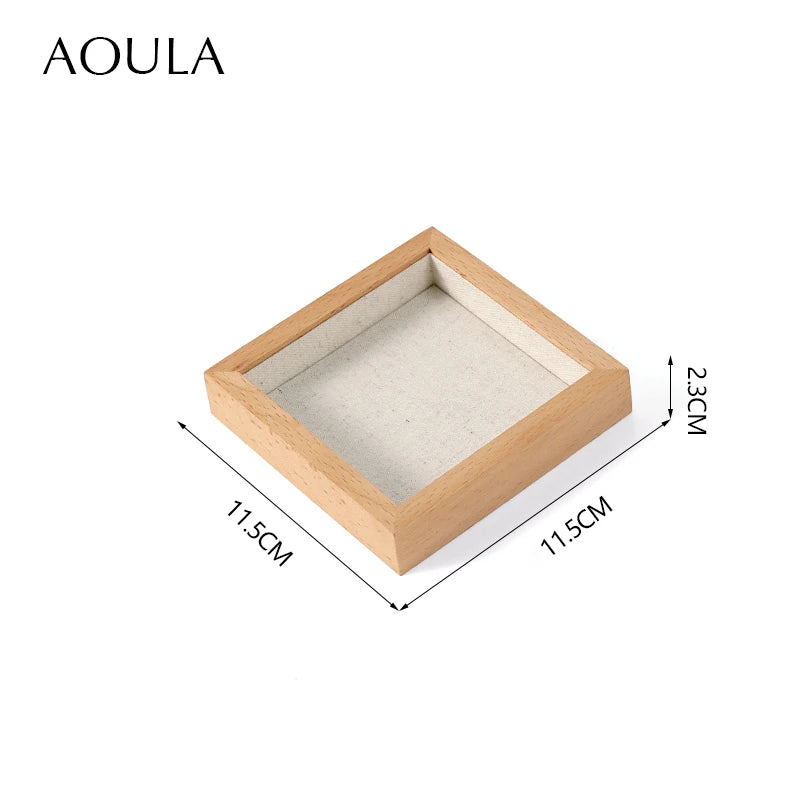 Stackable Ring Earring Jewelry Storage Multi Use Tray Bracelet Necklace Display Stand Holder Wooden Counter Top Drawer Organizer