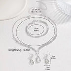 Wedding Jewelry Set for Women, Earrings, Necklace, Bracelet, Three-Piece Bridal Jewelry Set, Luxurious and High-End Accessories