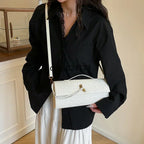 2025 New Fashionable Solid Color Crossbody Bag, Unique Retro Leather Crossbody Bag Suitable for Commuting Party Activities