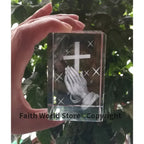 Christianity Catholicism BEST Christmas gift Religious efficacious Pray HOME family Safety Talisman 3D Crystal THE CROSS statue