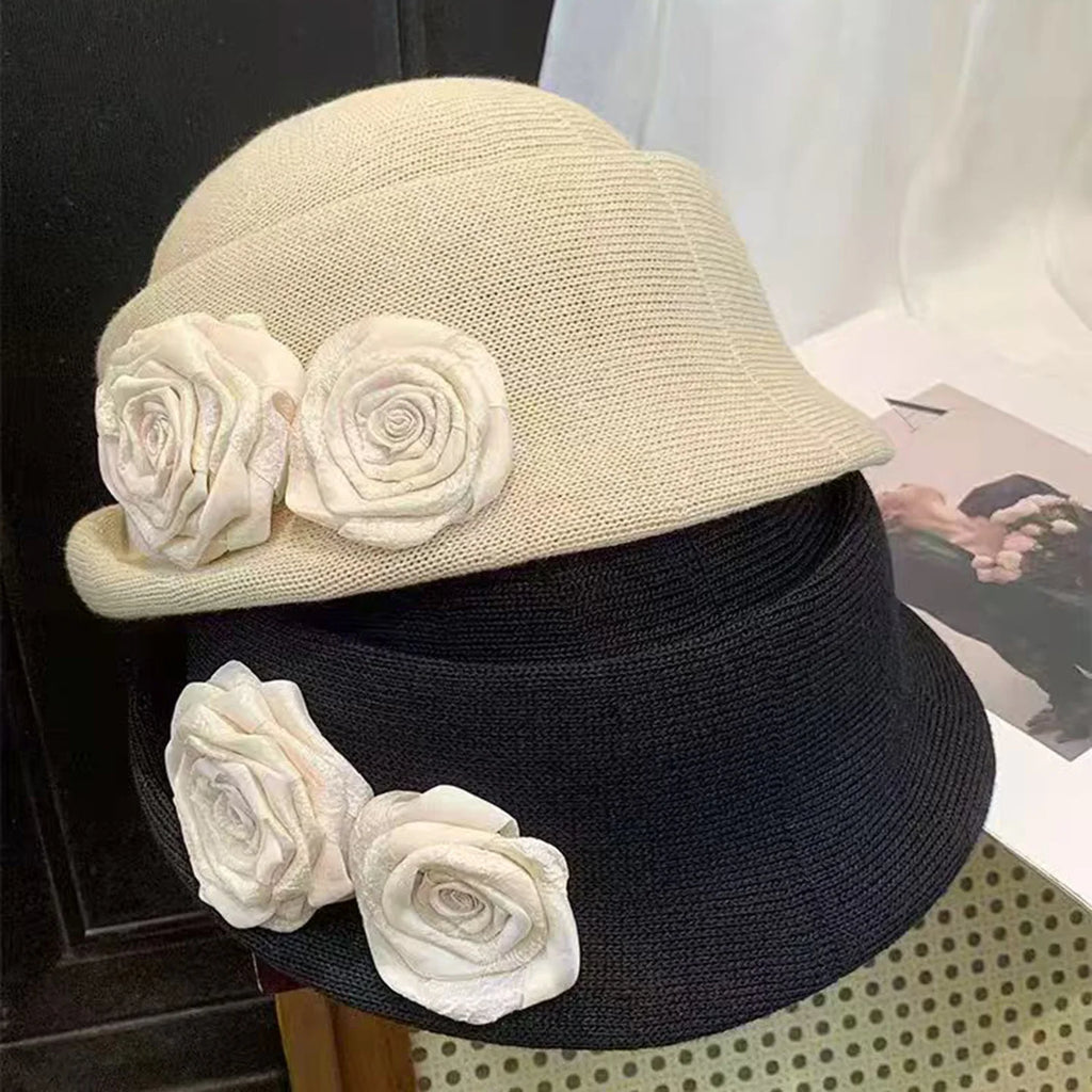Women Hats Three-dimensional Flower Design  Styling Fedora  Autumn New Elegant Socialite Caps  Fascinator Cap MAXSITI U