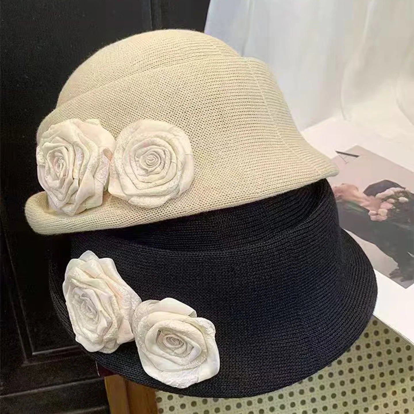 Women Hats Three-dimensional Flower Design  Styling Fedora  Autumn New Elegant Socialite Caps  Fascinator Cap MAXSITI U