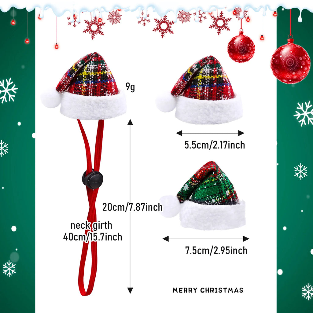 Pet Hats Christmas Party Adjustable Dog Hat Classic Plaid Pet Cap For Dogs and Cats Pet Dog Grooming Accessories