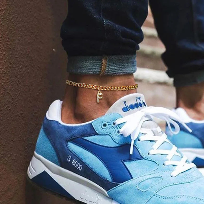 Men's Anklet,Men's Alphabet Ankle Bracele,Anklet for Men,Letter Ankle Bracelet For Men,Men's Jewelrs,Summer Beach Jewelry