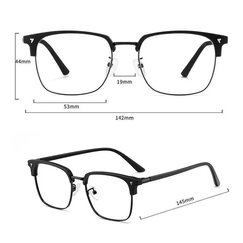 Blue Light Blocking Glasses for Men Women  Retro Half Frame Computer Optical Vintage Square Eyewear Anti-radiation Eyeglasses