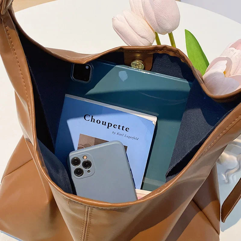 New Tote bag hand bill of lading shoulder women's bag retro simple large bag Tote bag