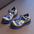 Children Casual Shoes Hollowed-out Kids Sandals Sports Running 2025 Summer New Students Flat Shoes Toes Capped Non-slip Trendy Children Shoes