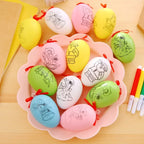 50pack Christmas Easter Funny Cartoon Children Handmade DIY Hand Painted Color Egg Toys Party Birthday Gifts