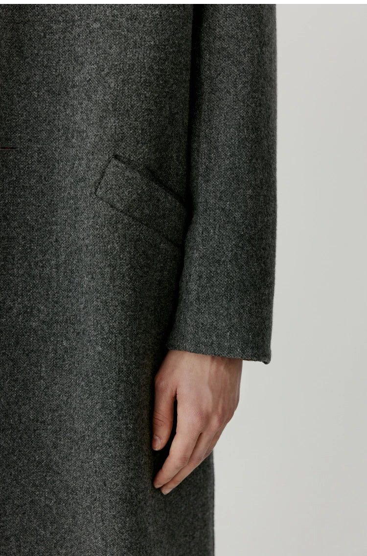 Double-sided Wool Autumn Winter Men's Coat Dark Grey Loose Plus Size Fat 150KG 4XL Coat Outdoor Cold and Warm Quality Men's Wear