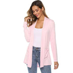Women's Knitted Cardigan for Spring and Summer Versatile Large Size Cardigan Medium to Long Length Long Sleeve Outcoat