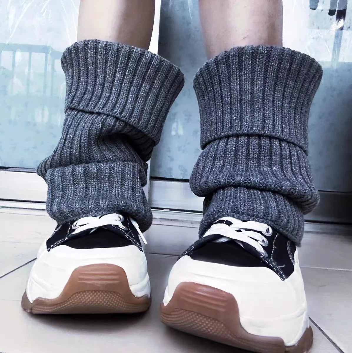 Leg Warmers Ankle Womens Winter Warm Stretch Knitted Slouch Thermal Ladies Thick Wool Cuffs Boot Socks Female Gaiter Y2k Lolita