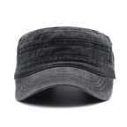 Men Thicker Denim  Flat Top Hat Solid Caps for Women Male Washed Caps Adjustable Flat Hats Unisex Cotton Sun Hat Wholesale