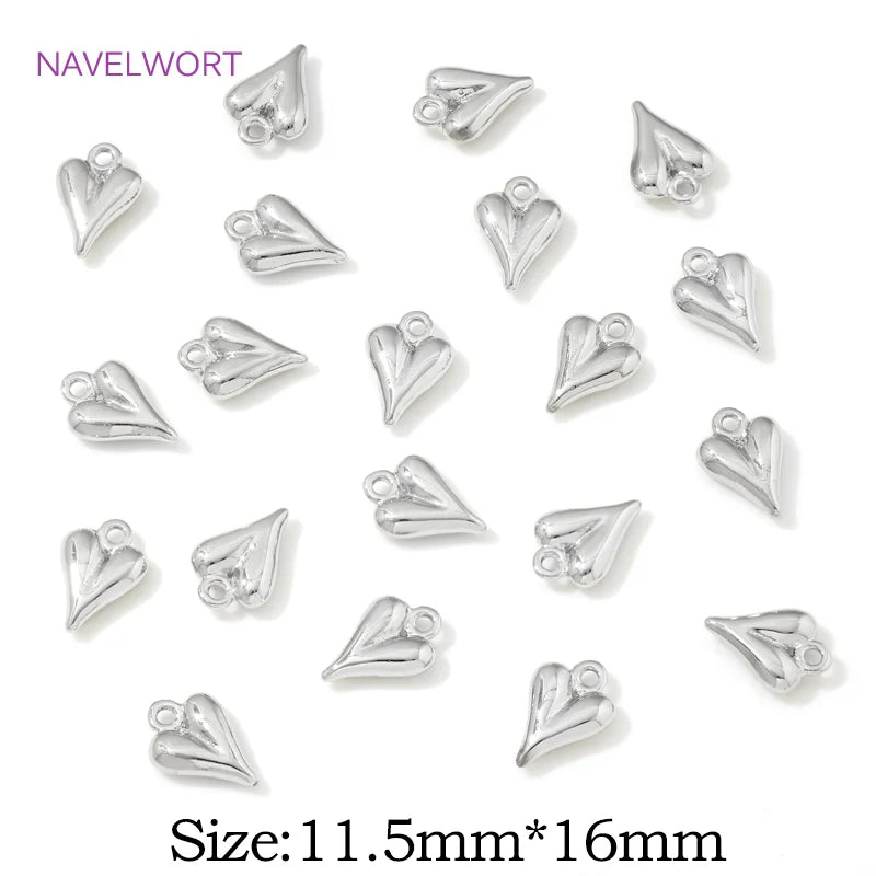 Pendants For Jewelry 18K Gold Plated Brass Heart Charms Pendants For Fashion Necklace Making Supplies DIY Jewelry Accessories