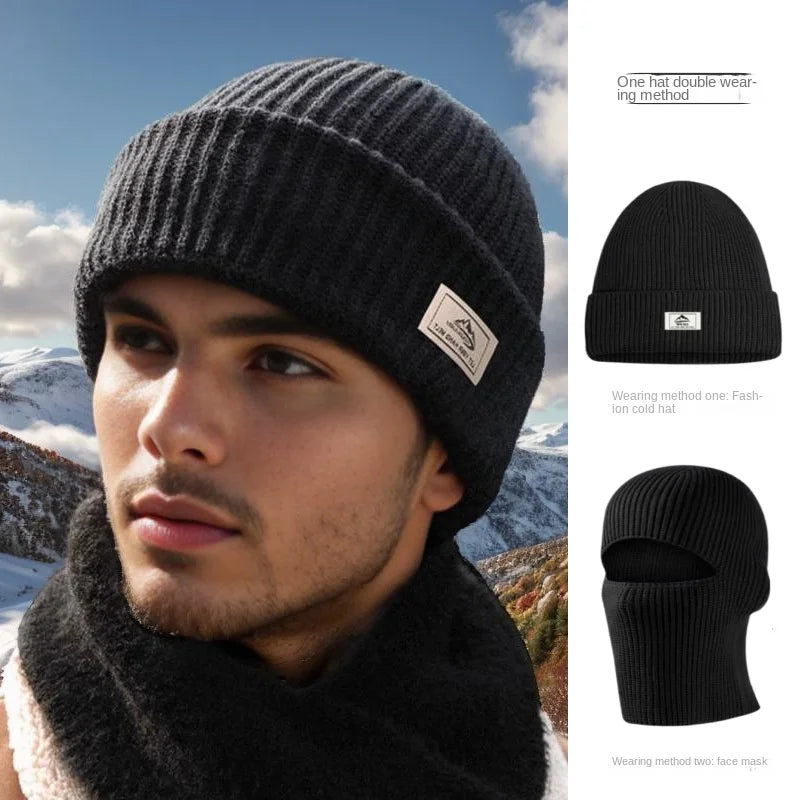 Beanies Men Winter Hat Women Knitted Hats For Men Cap Winter Beanie Caps Gorro Thick Warm Brimless Fur Bonnet Mens