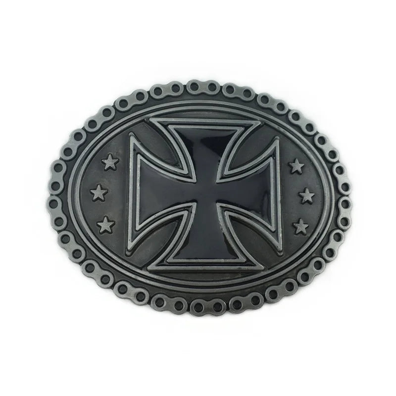 Celtic cross belt buckle with chain edge