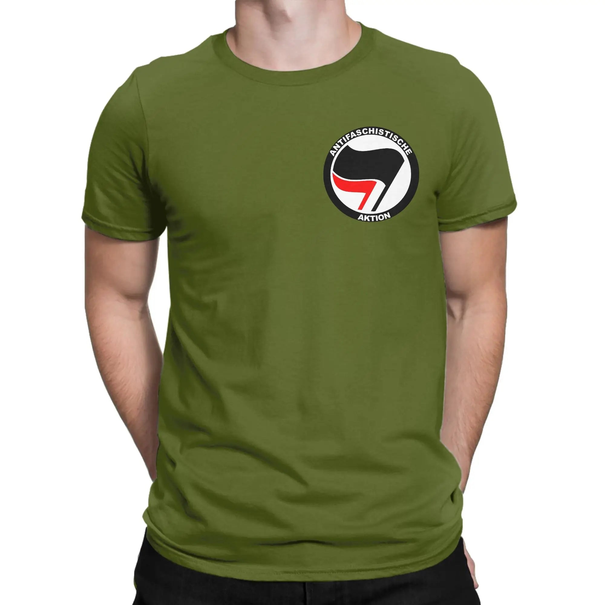 Man T-Shirt Anti Fascist Logo T Shirts Trendy Cool  Summer Tees Y2K Funny Custom DIY Cotton Tops Birthday Present