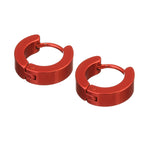 1Pair 14mm Colorful Stainless Steel Round Stud Popular Earring Hoops For Women Simple Metal Circle Small Earrings Jewelry Supply