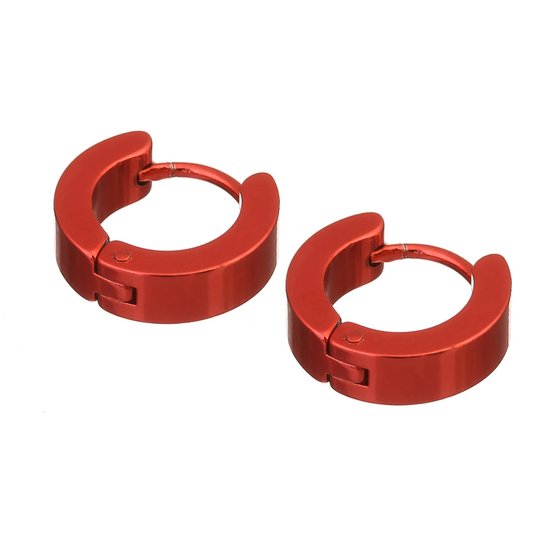 1Pair 14mm Colorful Stainless Steel Round Stud Popular Earring Hoops For Women Simple Metal Circle Small Earrings Jewelry Supply