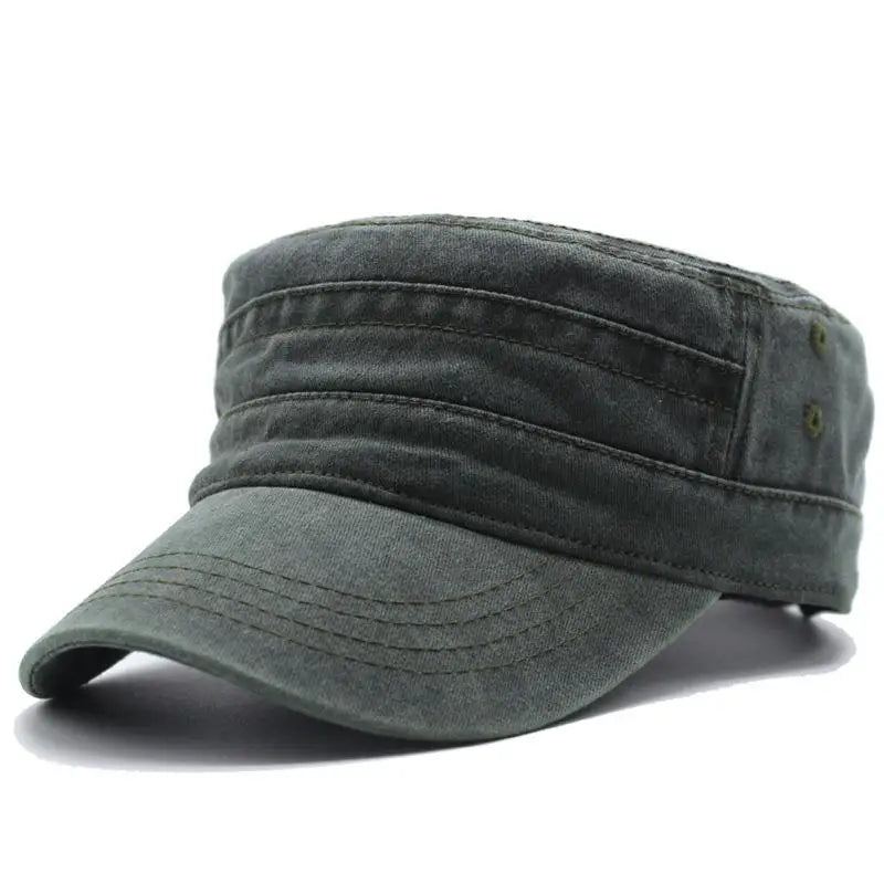 Men Thicker Denim  Flat Top Hat Solid Caps for Women Male Washed Caps Adjustable Flat Hats Unisex Cotton Sun Hat Wholesale