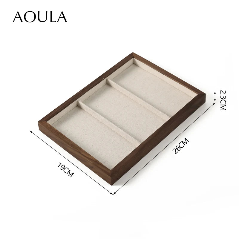 Stackable Ring Earring Jewelry Storage Multi Use Tray Bracelet Necklace Display Stand Holder Wooden Counter Top Drawer Organizer