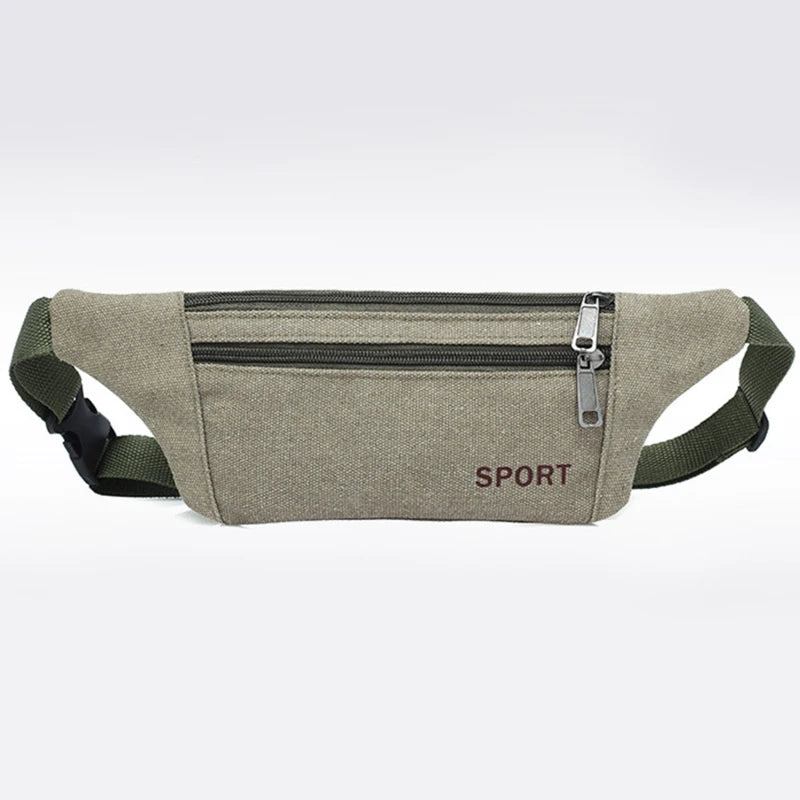 Fanny Pack Running Bags Waist Belt Bag 2024 New Canvas Purse Travel Camping Hiking Pocket Belly Pouch For Phone Coins Women Men