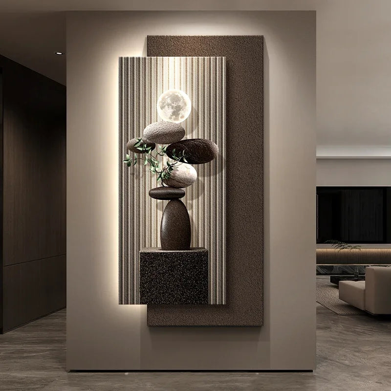 The Corridor Room Is Decorated With Light Luxury Murals Wall Light Led Light Home Decorations Wall Light Sconce Home Decor