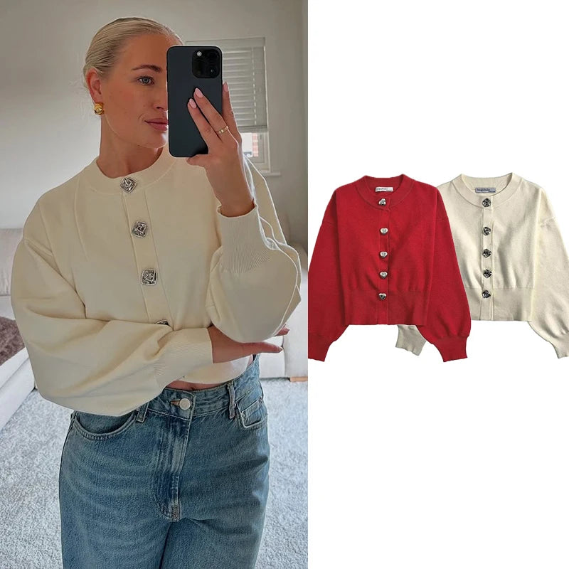 Women's 2025 New Sweater Spring Fashion Elegant Loose Long Sleeve Warm Cardigan Women's Sweater Chic Street Youth Sweater