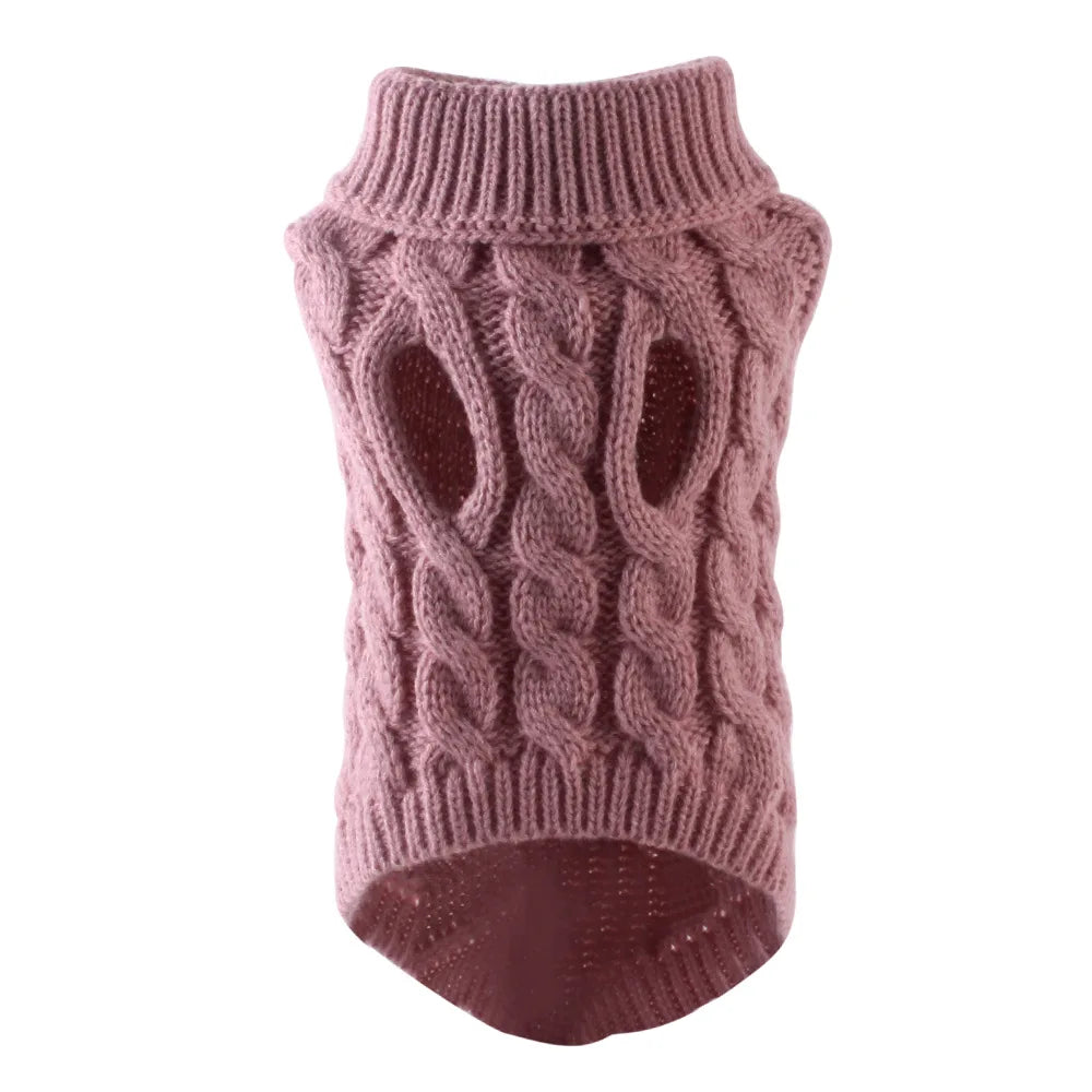Warm Dog Sweaters for Small Dogs Turtleneck Knitted Winter Dog Clothes Pet Puppy Cat Sweater Vest Chihuahua French Bulldog Coat