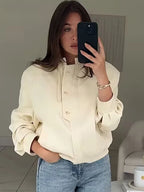 Women ﻿Jacket 2025 New Autumn Winter Long Sleeve Button Jackets For Women High Street Casual Coat New In Jacket Outerwear